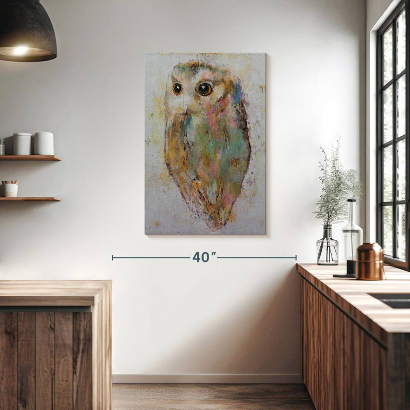 Brampt Pastel Abstract Owl, 39" H x 26" W