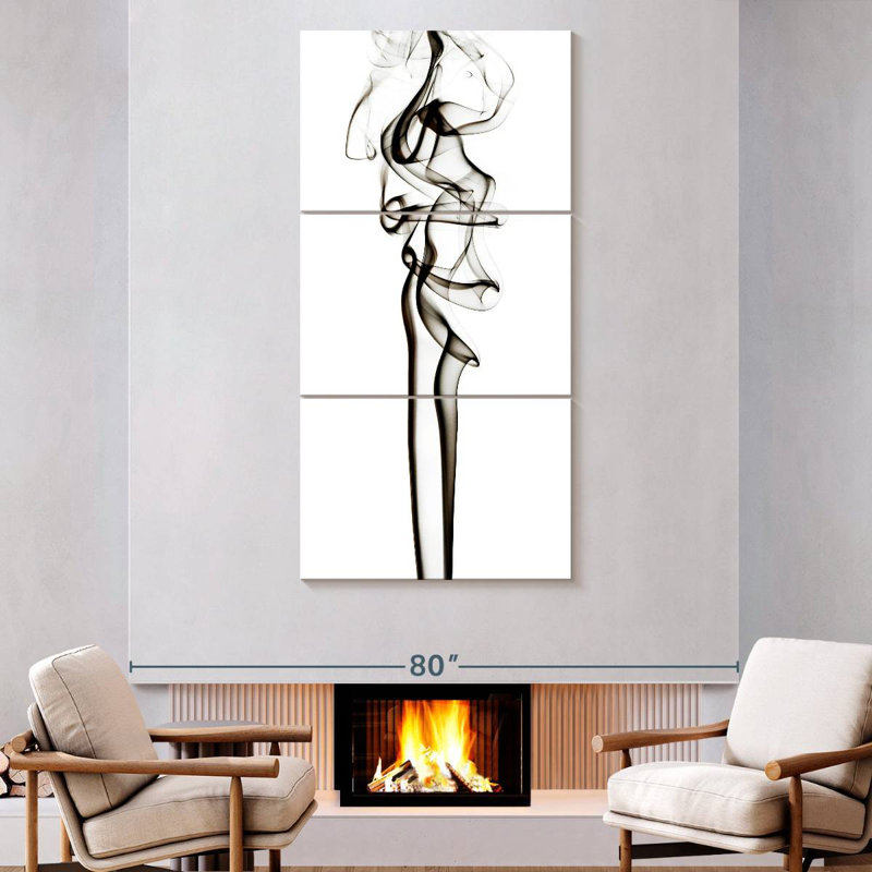 Abstrait noir fumée - sensuel, H 80 po x l 39 po