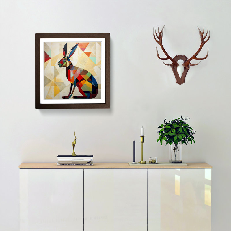 Hare Constructivism No.1 - Framed Print, Walnut