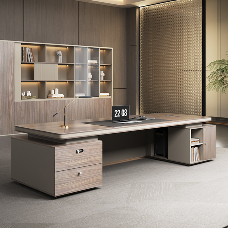 94.49"Modern Light Luxury Rectangular Office Desk, 29.53" H x 94.49" W x 31.5" D