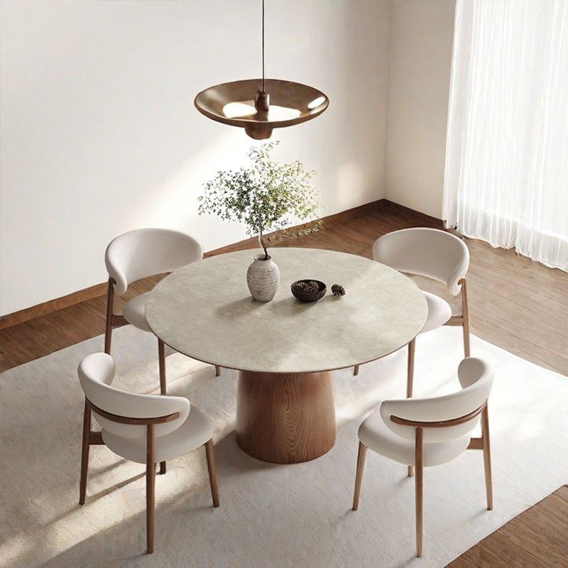 Table ronde simple de style français, H 29,53 po x L 53,15 po x l 53,15 po