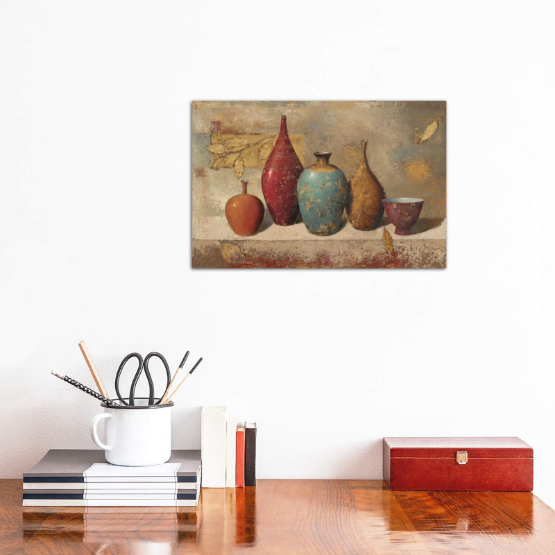 «Leaves and Vessels» par James Wiens - reproduction d'art, H 26 po x l 40 po x 1,5 po, Toile tendue