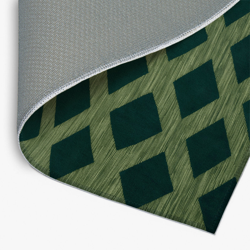 Tapis d'intérieur et d'extérieur à carreaux vert, Rectangulaire 8 pi x 10 pi