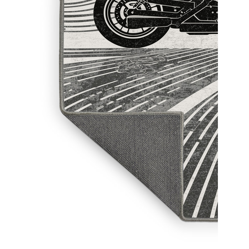 Tapis moelleux moelleux et moelleux de style art déco Cyberpunk en gris - Reliure grise, 7 x 9