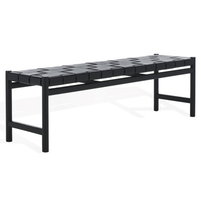 Channing Woven Leather Bench