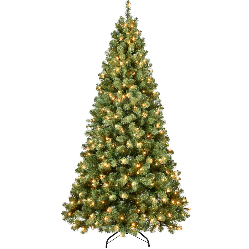 Arbre de Noël de 7 pi avec 400 lumières Ul, 1072 pointes, conception, base en métal pour le fil de la mémoire des Fêtes, installation de petits espaces lourds