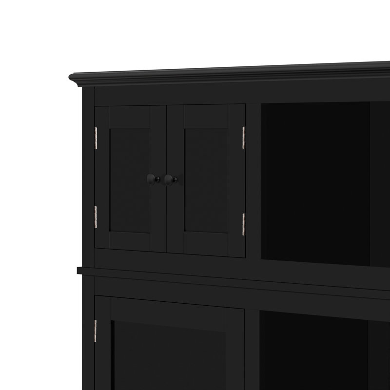 Hall Tree 59'' Wide With Bench And Shoe Storage, Black