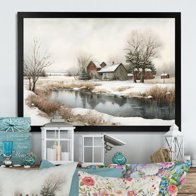 Arkansas Farm In Winter - Farmhouse / Country Canvas Wall Art