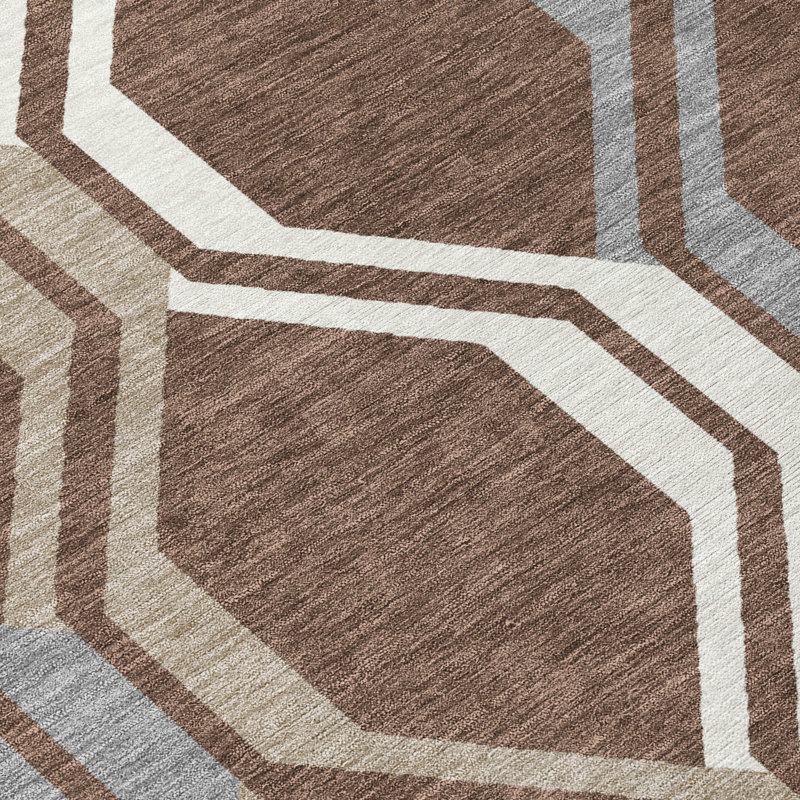Machine Washable Indoor/Outdoor Chantille ACN2326 Mid-Century Modern Rug, Rectangle 9' x 12'