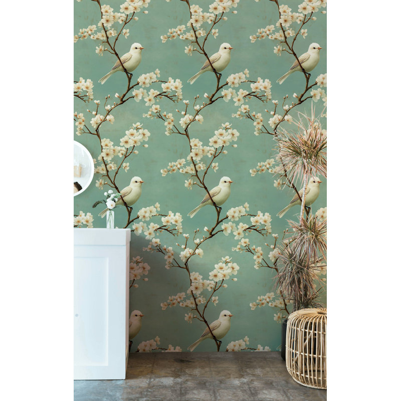 Adhésif mural blanc à motif floral pelez et collez