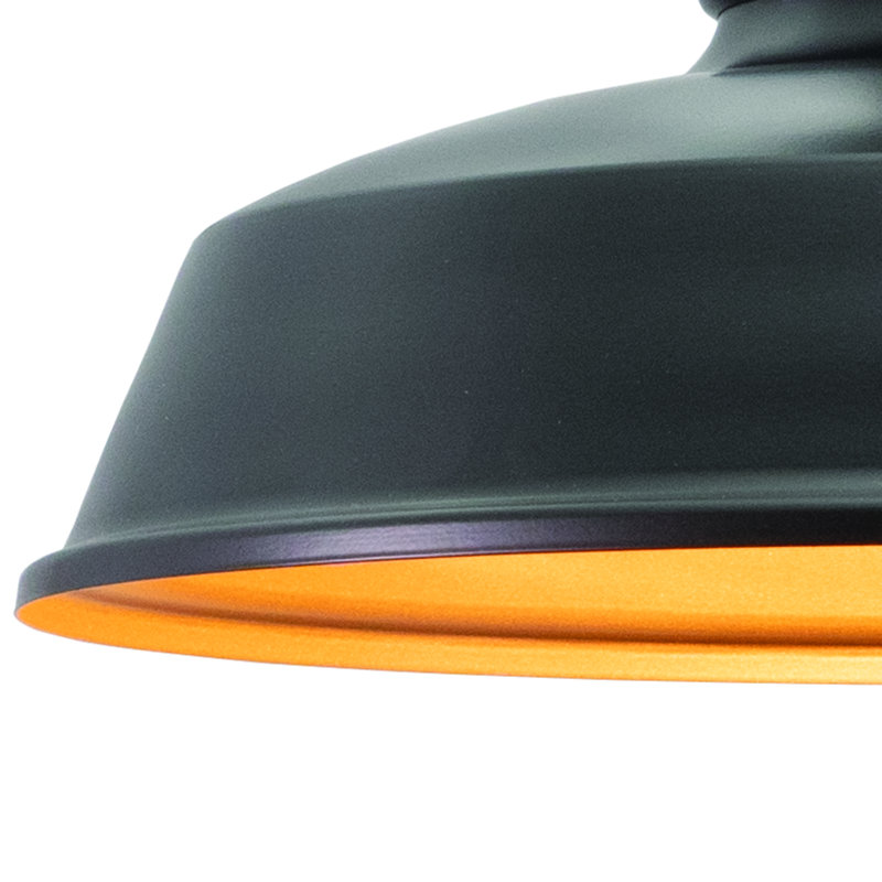 Gunnora Dark Bronze And Light Gold 12'' W 1 - Bulb Outdoor Semi Flush Mount