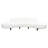 Vesper 2PC Modular Curved Armless Chaise In Faux White Shearling W/ Black Wood Leg Base
