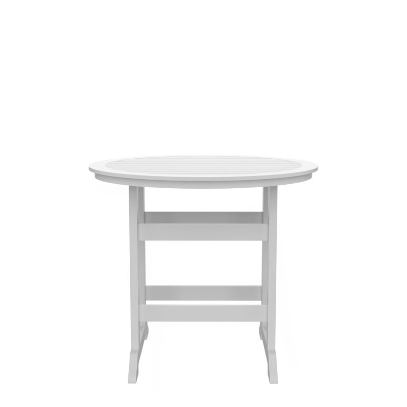 Table de bar en PEHD, table de salle à manger, ensemble de bar de patio, table à hauteur de comptoir pour l'extérieur blanc et gris