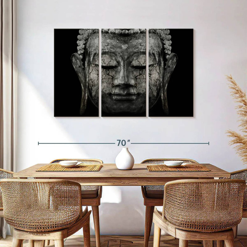 Adella Grunge Black Buddha, 36" H x 57" W