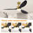 Loritta 52'' 3 - Blade Large Indooor Ceiling Fan With Light Kit and Remote, 3 LED Colors, 6 Speed Noiseless DC Motor, Timer-1564038048
