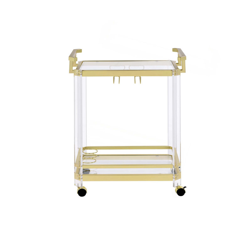 Aerin - Chariot de service avec roulettes, Doré