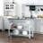 Kitchen Island With Stainless Steel Top, Traditional Kitchen Island With Storage, 2-Tier Open Shelves, Drawers