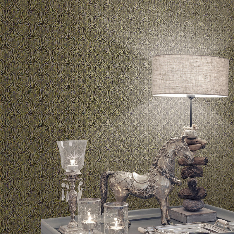 Boutique Geometric Fan Wallpaper Roll, Purple