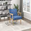 Chaise d'appoint rembourrée en tissu Modern Home Furniture avec structure en bois d'hévéa massif et assise confortable-235642668-235642671