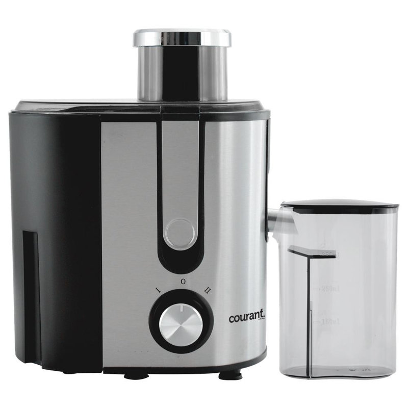 Courant Compact Juice Extractor, BPA-Free, 2-Inch feeding tube, 2-Speeds, Includes Juice Pitcher & Pulp Bin, 400 Watts