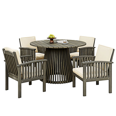 Outdoor Wood Furniture Set Conversation Set