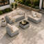 Ensemble de conversation d'extérieur en rotin 7 pièces avec coussins pour patio - gris / beige-242393093
