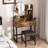 Makeup Vanity Table With Natural/Warm/Cool Switch, 2 Drawers, Power Outlet, And Trays, Brown, American Style Led Stand 3 - Color Lighting, Big Sockets, Hair Dryer Holder, Brown For Bedroom Dressing-508753017