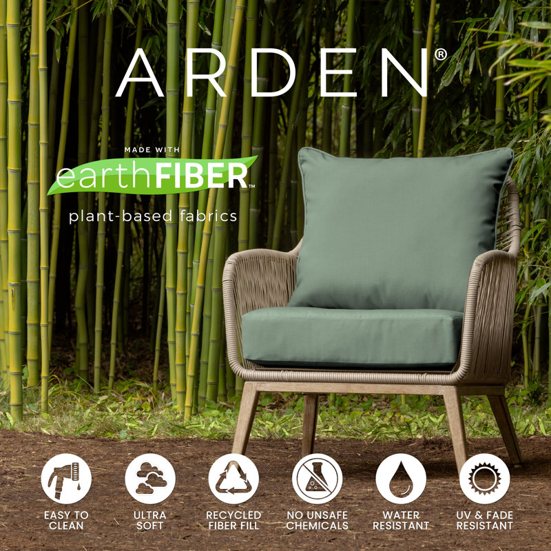 Tan Bamboo-Polyester Outdoor Chaise Lounge Cushion