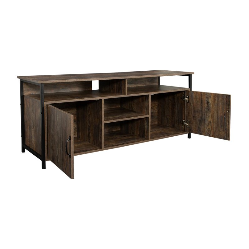 Meuble télé pour téléviseur de 55 po ou moins Ella-Jane, Espresso, Bois manufacturé