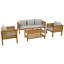 Ensemble de conversation 4 pièces pour 4 personnes avec ensemble de conversation et canapé d'extérieur avec coussins et table basse-1112648225