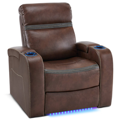 38.6" Wide Home Theater Seating with Cup Holder by Wrought Studio