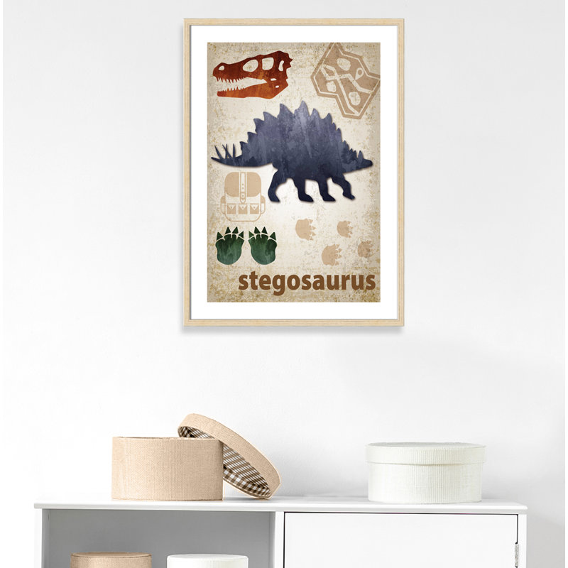 Décalcomanie murale Dinosaures-02 ', H 35,5 po x l 25,5 po x P 1,1875 po, Encadré de boîte beige