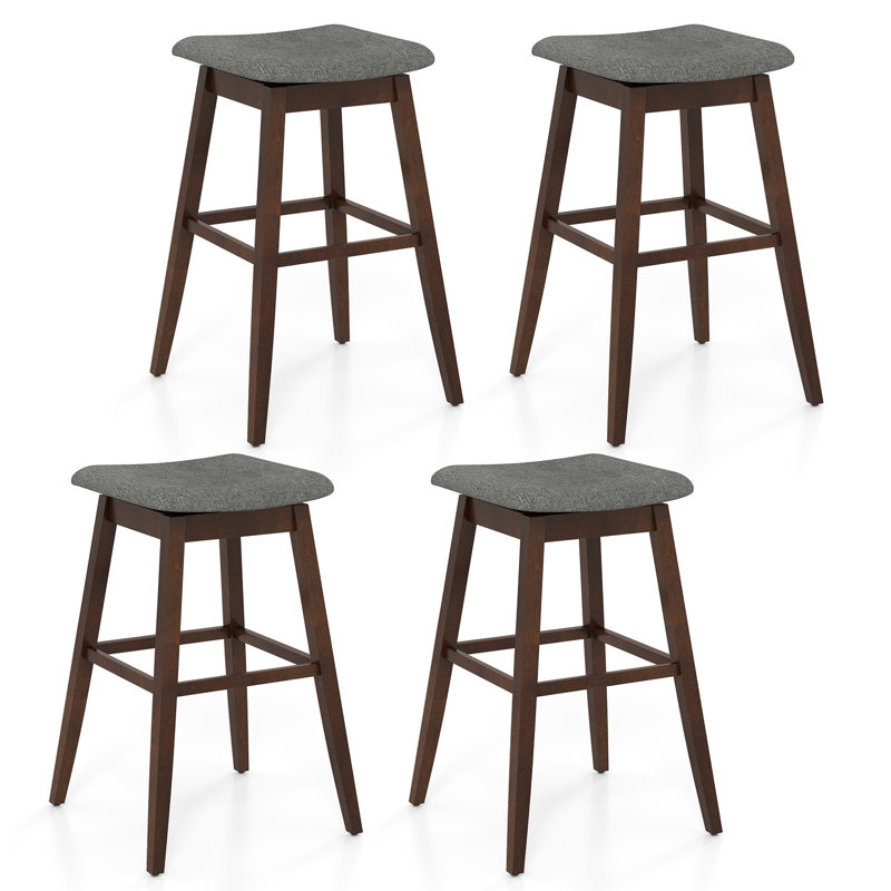 Ensemble de 4 tabourets de bar pivotants de 30 po avec siège et repose-pieds rembourrés, 4
