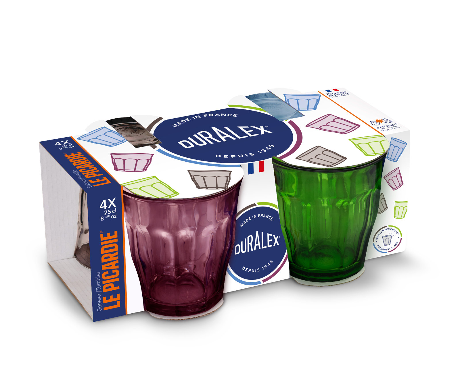Picardie Ribbed Drinking Glass, Assorted