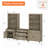 Scarlett 72.1"H X 67.7"W Bookcase With 5 Drawers And 2 Cabinets, Tall Book Case With Two 3-Tier Open Book Shelfs, Large Wood Bookcases Farmhouse Bookshelves For Living Room Bedroom Home Office Kitchen, 72''-1840567978