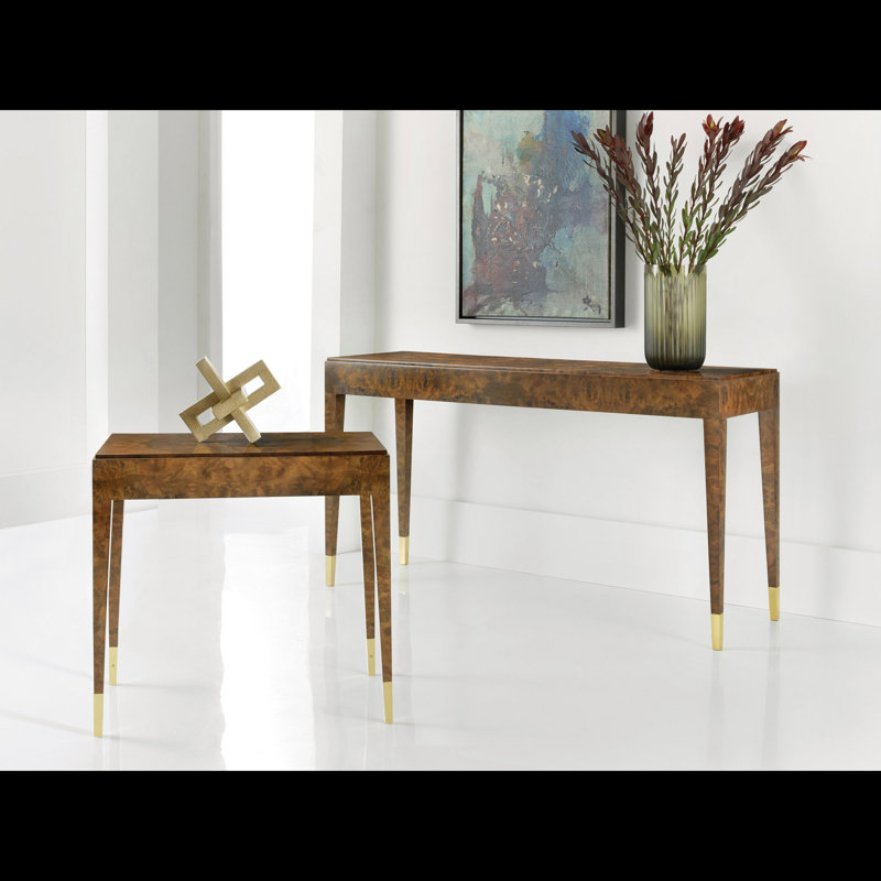 Modern History Solid Wood Top End Table