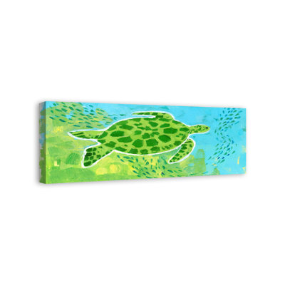 Tortue de mer brillante sur toile