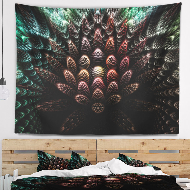 Tapisserie imaginaire fleur 3d, H 68 po x l 80 po
