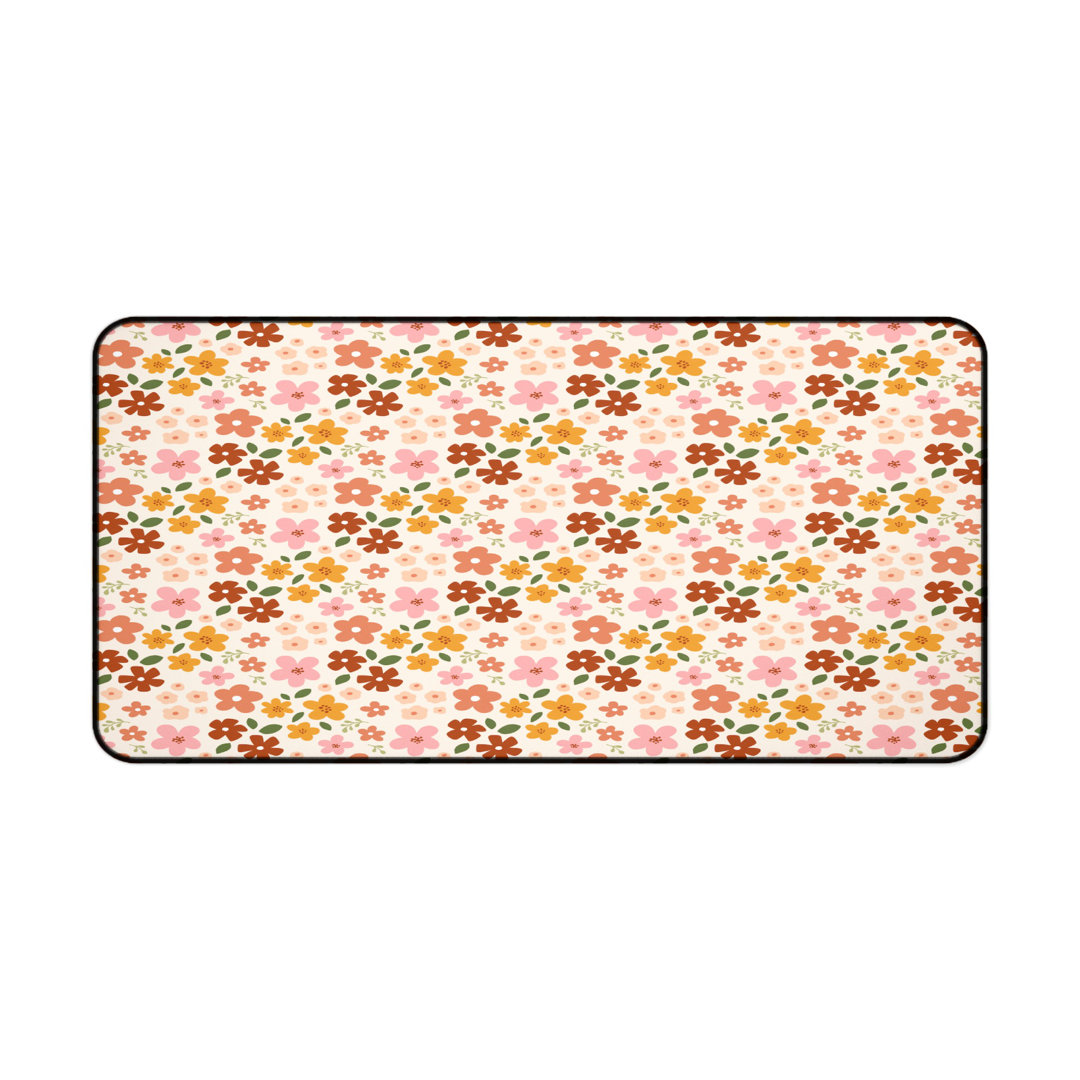Boho Floral Pattern Desk Mat