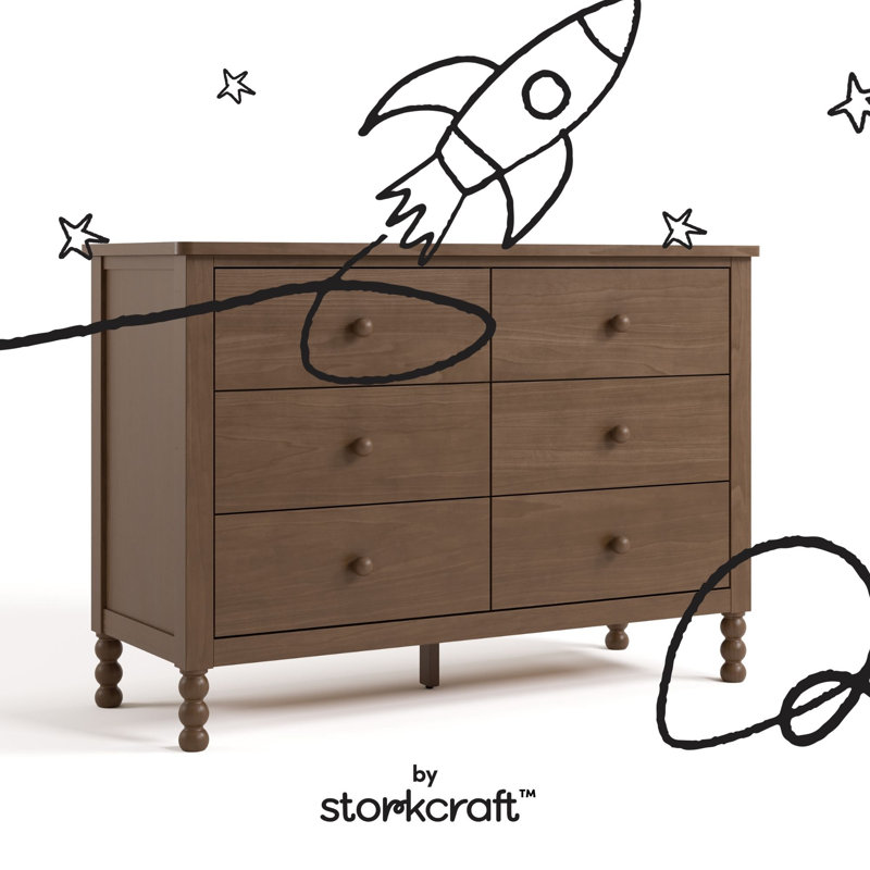 Rio 6 Drawer Dresser, Hazelnut