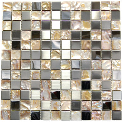 1" x 1" Metal Grid Mosaic Tile