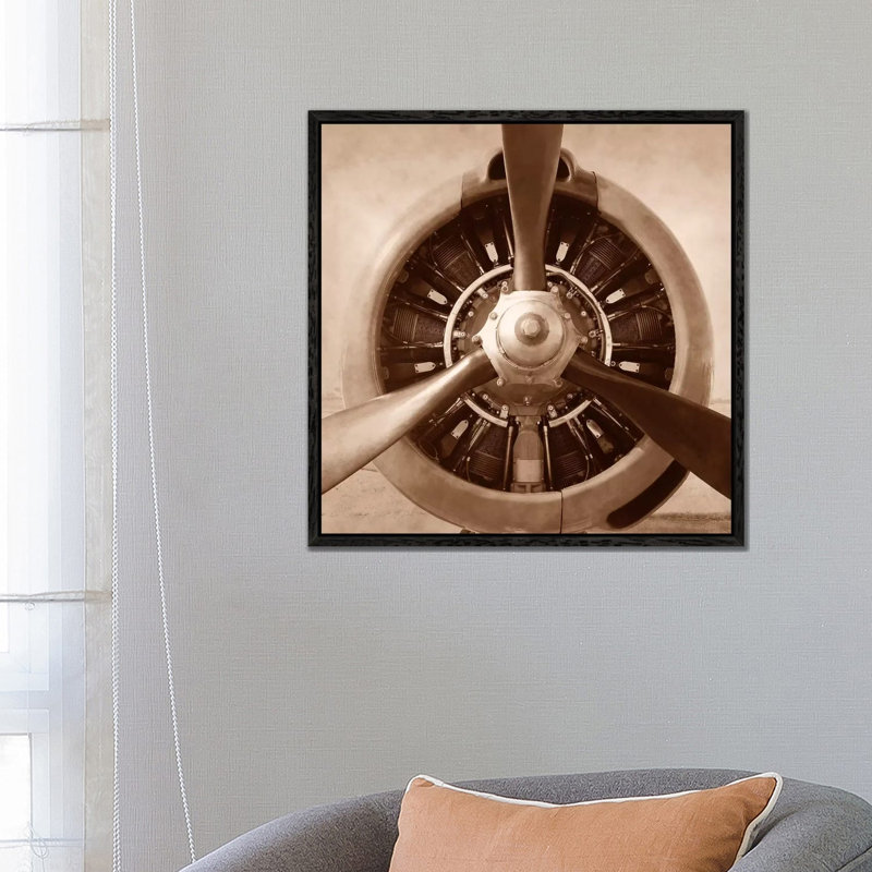 Aviation II - Print on Canvas, Black Floater Framed, 66.04 cm H x 66.04 cm W