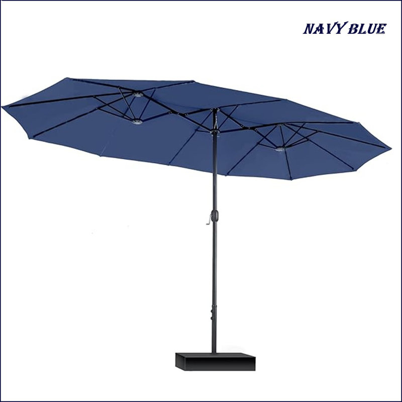 13Ft Large Patio Umbrella - Double-Sided Outdoor Market Rectangle Umbrella, Uv Protection, Sturdy Frame, Easy To Open And Close, Wind Resistant