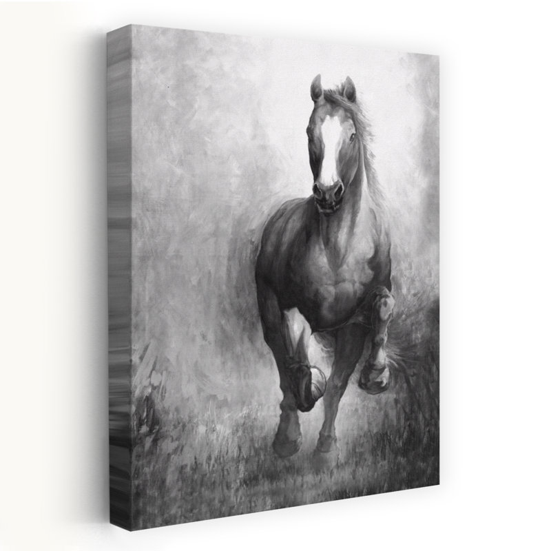 Art au cheval contemporain au galop, H 48 po x l 32 po