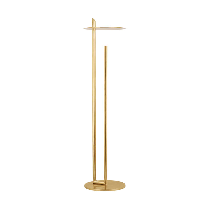 Kelly Wearstler Fielle 1-light LED large floor lamp in natural brass finish, Hand Rubbed Antique Brass
