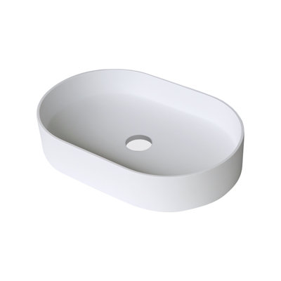 Lavabo vasque ovale de 15 po x 23 po blanc mat Fara