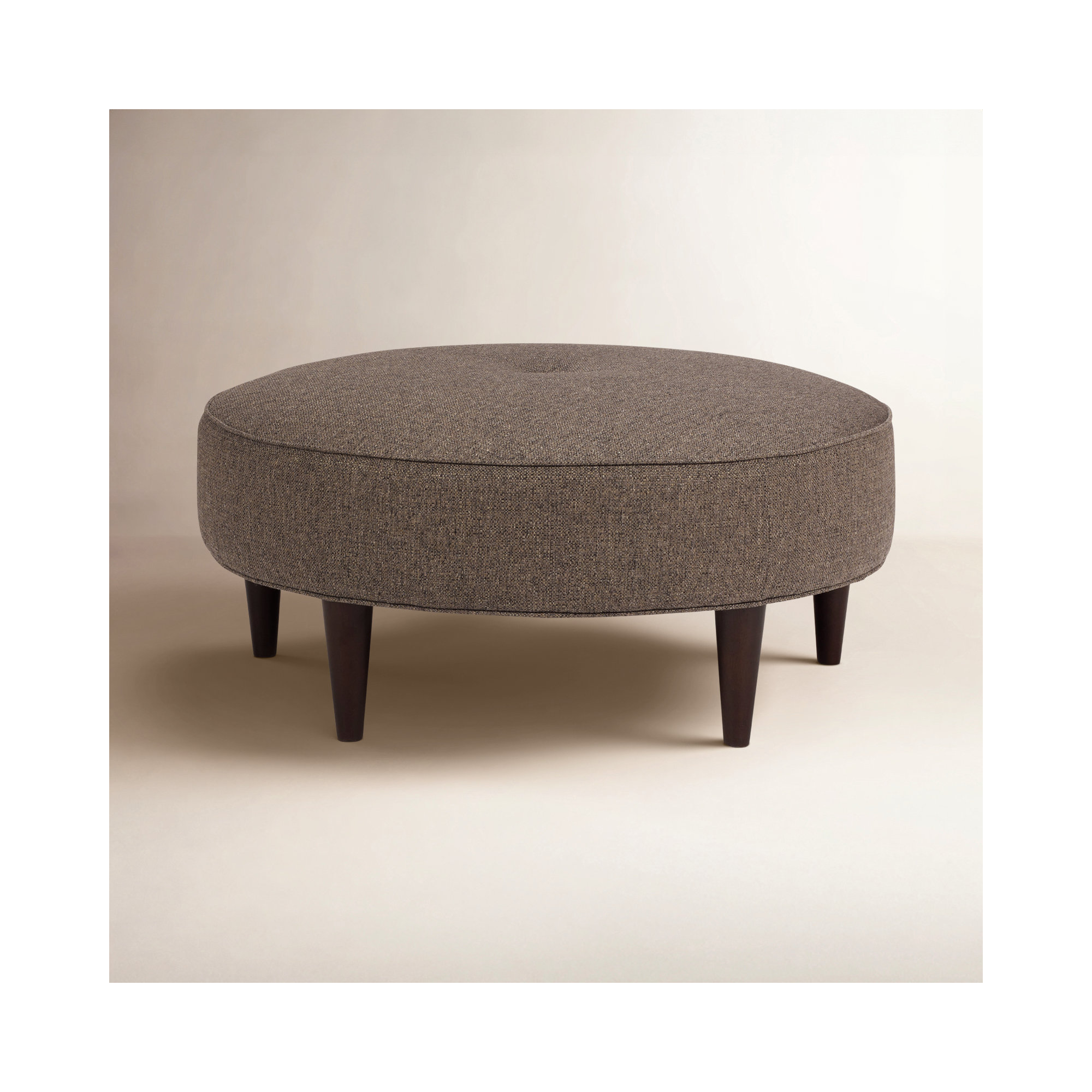 Dispatch Upholstered Ottoman, Nomad Snow Crypton® Chenille, Dark Walnut