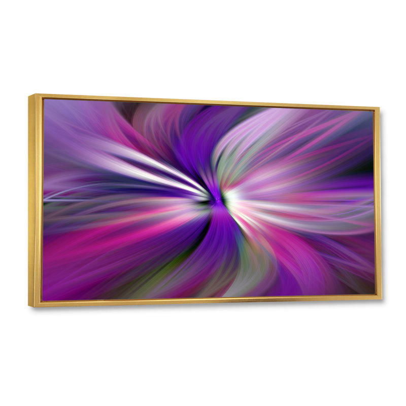 «Colorful Marbleized Swirl Abstract Leaf», impression sur toile, Encadrement doré, L 60 po x H 28 po