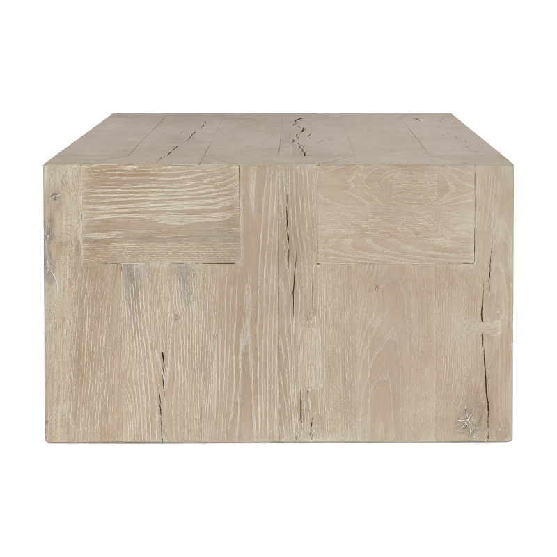 Meadow White Rectangular Cracked Oak Coffee Table