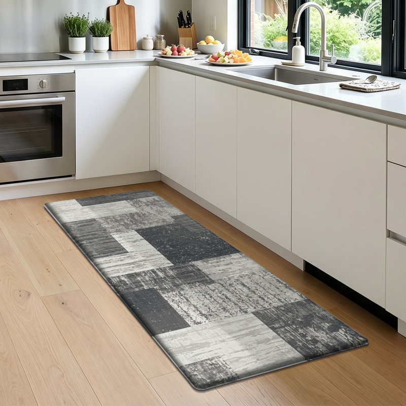 Tapis de sol antidérapant 24 po x 60 po, Gris/noir